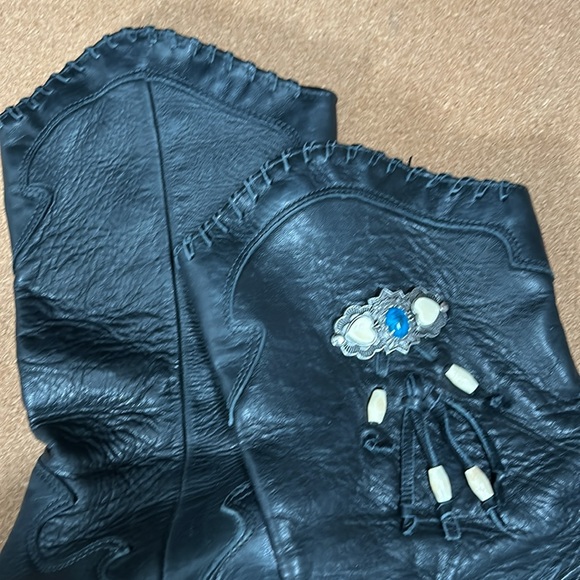 Zodiac western boots with metal accents size 6.5 pointy toe leather sole - Picture 5 of 16